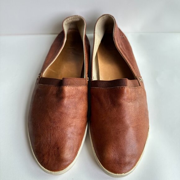 Frye Women's Size 8 Melanie Slip On Cognac Leather Casual Minimalist Comfort - Picture 7 of 7